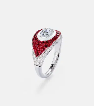Kamyen 18kt white gold pinky ring with diamonds and rubies | Thumbnail 2 Kamyen 18kt white gold pinky ring with diamonds and rubies | Thumbnail 2