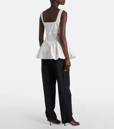 Proenza Schouler White Label Bader cotton-blend poplin top | Thumbnail 3