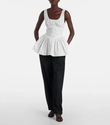Proenza Schouler White Label Bader cotton-blend poplin top | Thumbnail 5