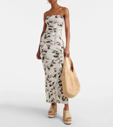 Stella McCartney Logo embroidered raffia tote bag | Thumbnail 2