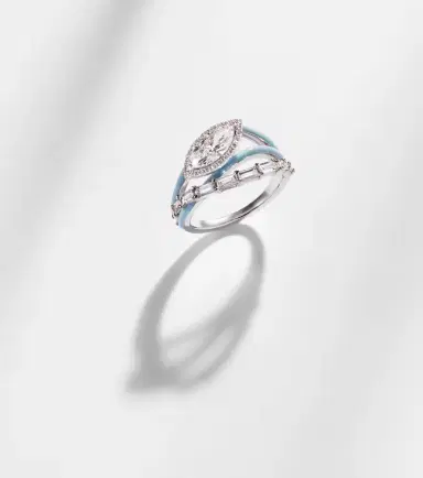 Kamyen Oasis 18kt white gold ring with diamonds and enamel | Thumbnail 3