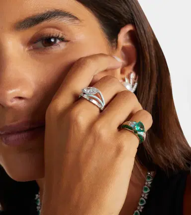 Kamyen Oasis 18kt white gold ring with diamonds and enamel | Thumbnail 4