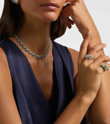 Kamyen Oasis 18kt white gold ring with diamonds and enamel | Thumbnail 5