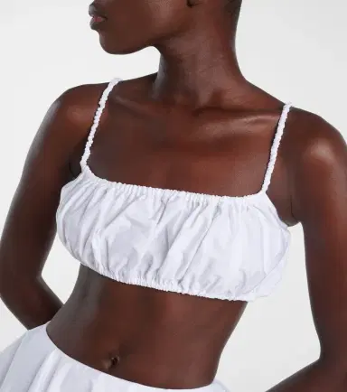 Alaïa Alaïa Ruched cotton bra top | Thumbnail 3