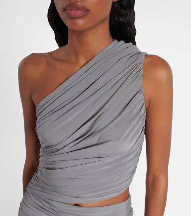 Alaïa Alaïa Asymmetric ruched jersey maxi dress | Thumbnail 2