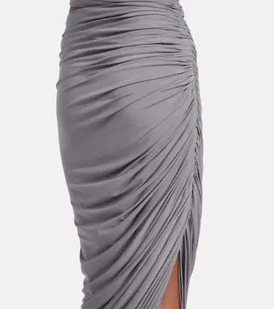 Alaïa Alaïa Asymmetric ruched jersey maxi dress | Thumbnail 5