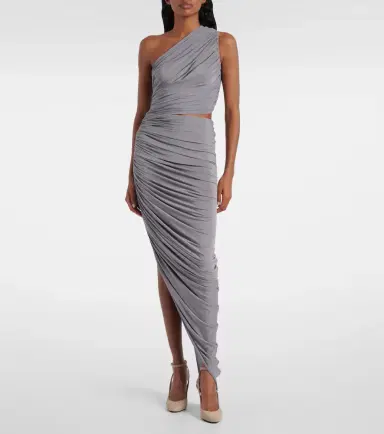 Alaïa Alaïa Asymmetric ruched jersey maxi dress | Thumbnail 6