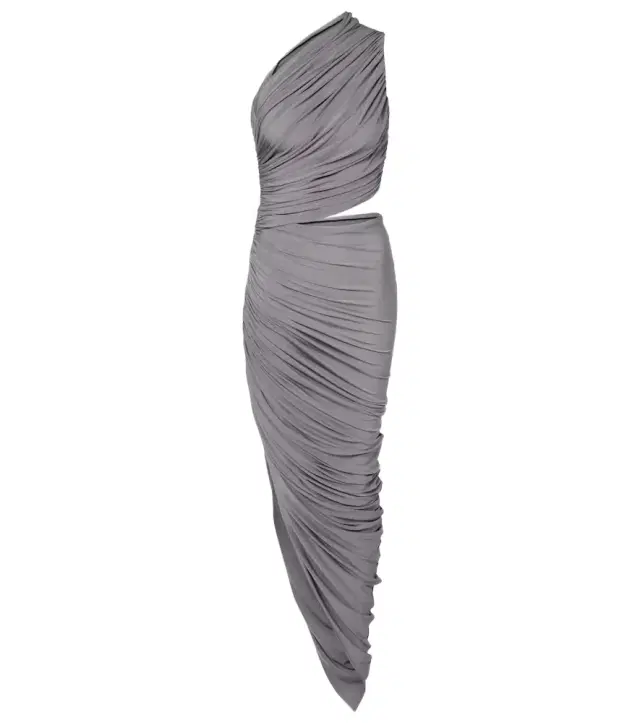 Alaia Alaïa Asymmetric ruched jersey maxi dress