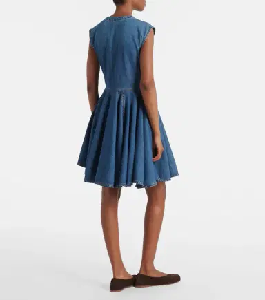 Alaïa Alaïa Asymmetric denim wrap dress | Thumbnail 2
