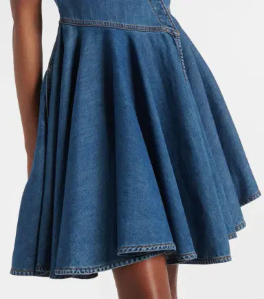 Alaïa Alaïa Asymmetric denim wrap dress | Thumbnail 4