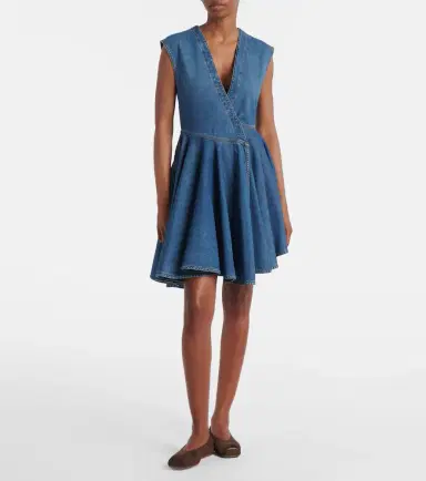 Alaïa Alaïa Asymmetric denim wrap dress | Thumbnail 5
