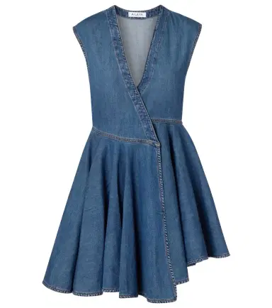 Alaïa Alaïa Asymmetric denim wrap dress | Thumbnail 1