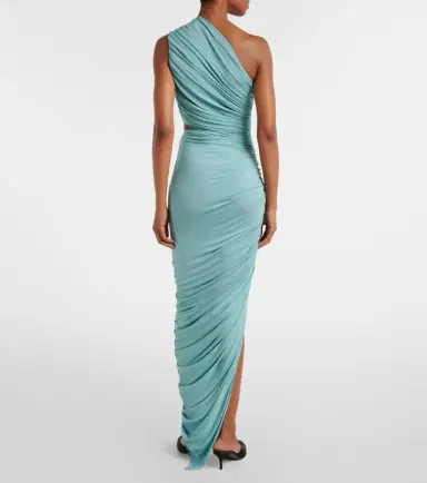 Alaïa Alaïa Asymmetric ruched jersey maxi dress | Thumbnail 4
