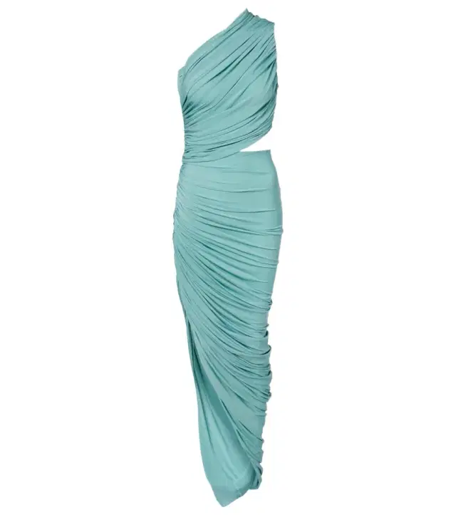 Alaia Alaïa Asymmetric ruched jersey maxi dress