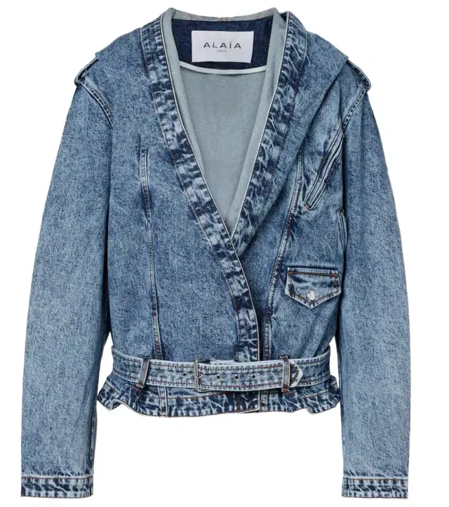 Alaia Alaïa Belted hooded denim jacket