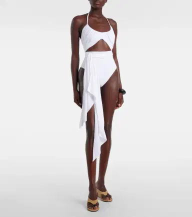 Alaïa Alaïa Draped halterneck swimsuit | Thumbnail 4