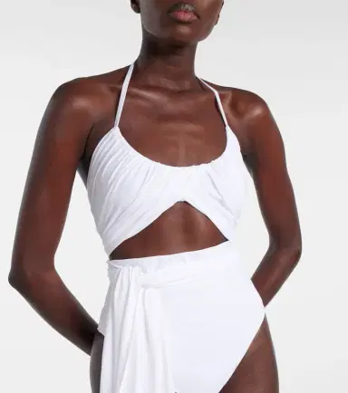 Alaïa Alaïa Draped halterneck swimsuit | Thumbnail 5
