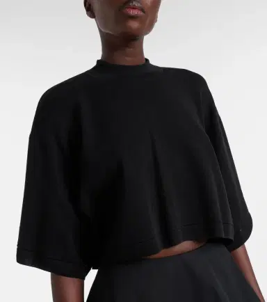 Alaïa Alaïa Cropped cotton-blend T-shirt | Thumbnail 6 Alaïa Alaïa Cropped cotton-blend T-shirt | Thumbnail 6