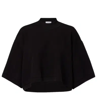 Alaïa Alaïa Cropped cotton-blend T-shirt | Thumbnail 1 Alaïa Alaïa Cropped cotton-blend T-shirt | Thumbnail 1