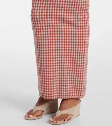 Alaïa Alaïa Gingham off-shoulder maxi dress | Thumbnail 3