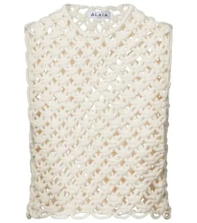 Alaïa Alaïa Open-knit cotton-blend top | Thumbnail 1