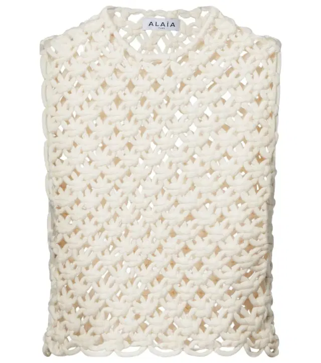 Alaia Alaïa Open-knit cotton-blend top