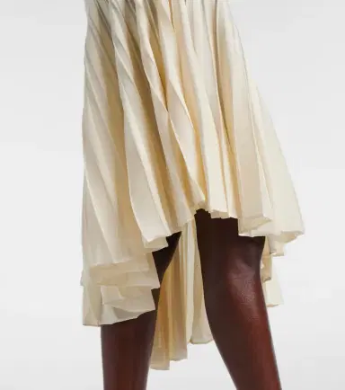 Alaïa Alaïa Asymmetric pleated crêpe midi dress | Thumbnail 3