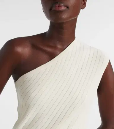 Alaïa Alaïa Asymmetric pleated crêpe midi dress | Thumbnail 4