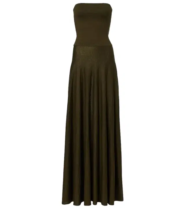 Alaïa Linen-blend bustier dress