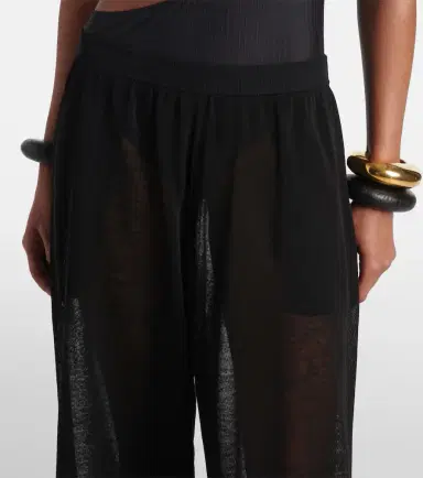 Alaïa Alaïa Sheer linen and silk wide-leg pants | Thumbnail 2