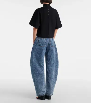 Alaïa Alaïa High-neck cotton jersey T-shirt | Thumbnail 3