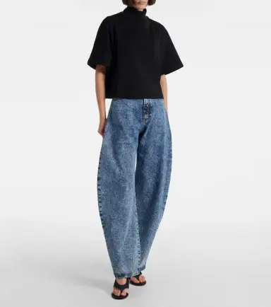 Alaïa Alaïa High-neck cotton jersey T-shirt | Thumbnail 4