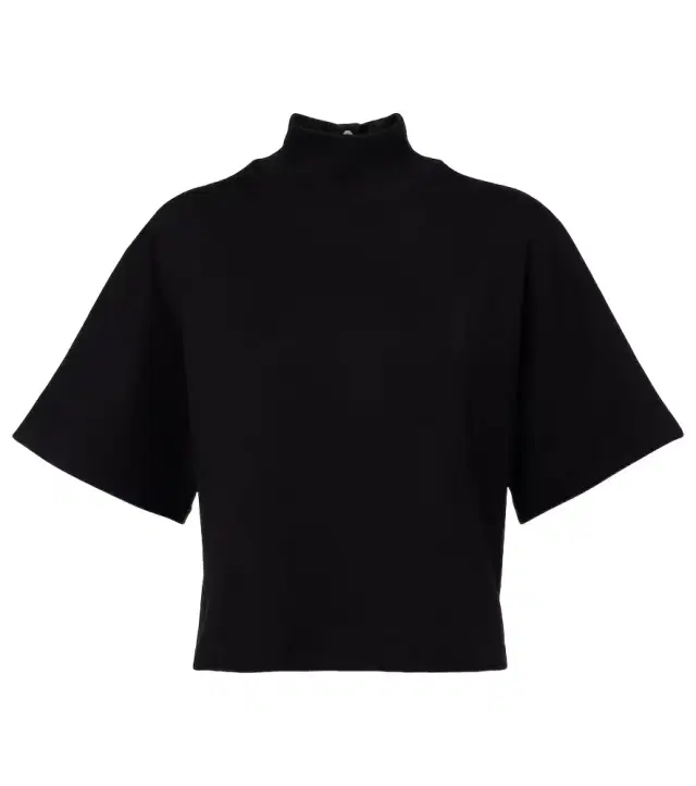 Alaïa High-neck cotton jersey T-shirt