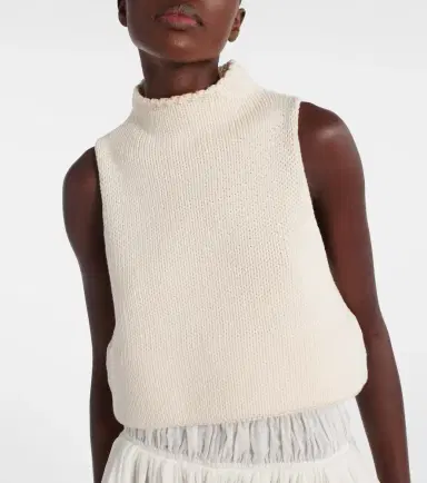 Alaïa Alaïa Cropped cotton-blend top | Thumbnail 4