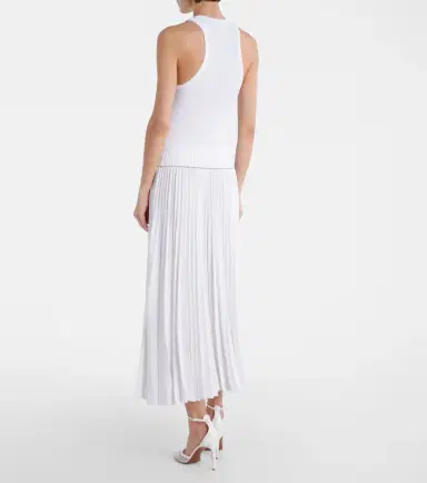 Alaïa Alaïa Pleated ribbed-knit midi dress | Thumbnail 3