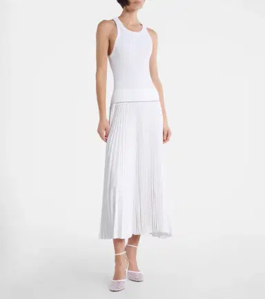 Alaïa Alaïa Pleated ribbed-knit midi dress | Thumbnail 4