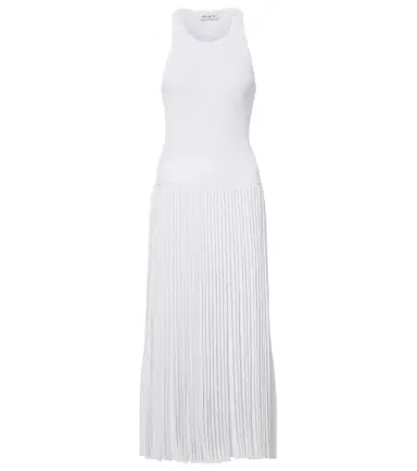 Alaïa Alaïa Pleated ribbed-knit midi dress | Thumbnail 1