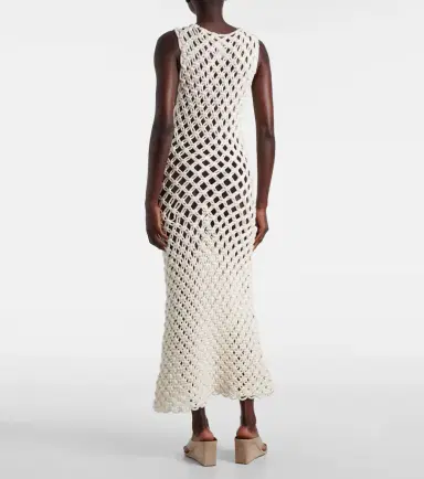 Alaïa Alaïa Open-knit cotton-blend maxi dress | Thumbnail 3