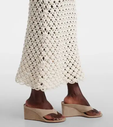 Alaïa Alaïa Open-knit cotton-blend maxi dress | Thumbnail 4