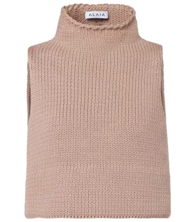 Alaïa Alaïa Cropped cotton-blend turtleneck top | Thumbnail 1
