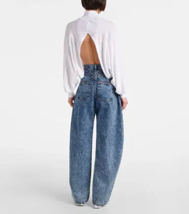 Alaïa Alaïa Cropped linen turtleneck sweater | Thumbnail 2