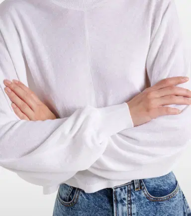 Alaïa Alaïa Cropped linen turtleneck sweater | Thumbnail 4