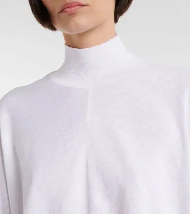 Alaïa Alaïa Cropped linen turtleneck sweater | Thumbnail 5