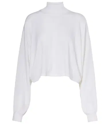 Alaïa Alaïa Cropped linen turtleneck sweater | Thumbnail 1