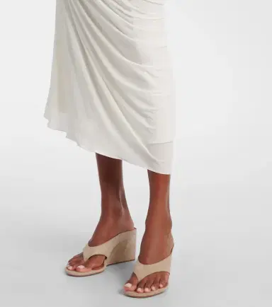 Alaïa Alaïa Asymmetric gathered jersey maxi dress | Thumbnail 2