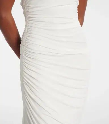 Alaïa Alaïa Asymmetric gathered jersey maxi dress | Thumbnail 3