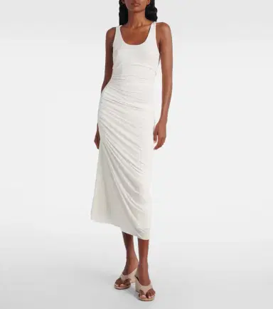 Alaïa Alaïa Asymmetric gathered jersey maxi dress | Thumbnail 6