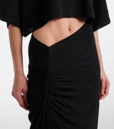 Alaïa Alaïa Gathered jersey maxi skirt | Thumbnail 4