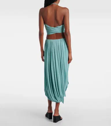 Alaïa Alaïa Gathered jersey midi skirt | Thumbnail 2