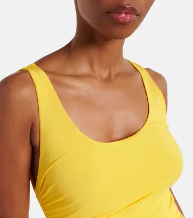 Alaïa Alaïa Asymmetric gathered jersey midi dress | Thumbnail 3